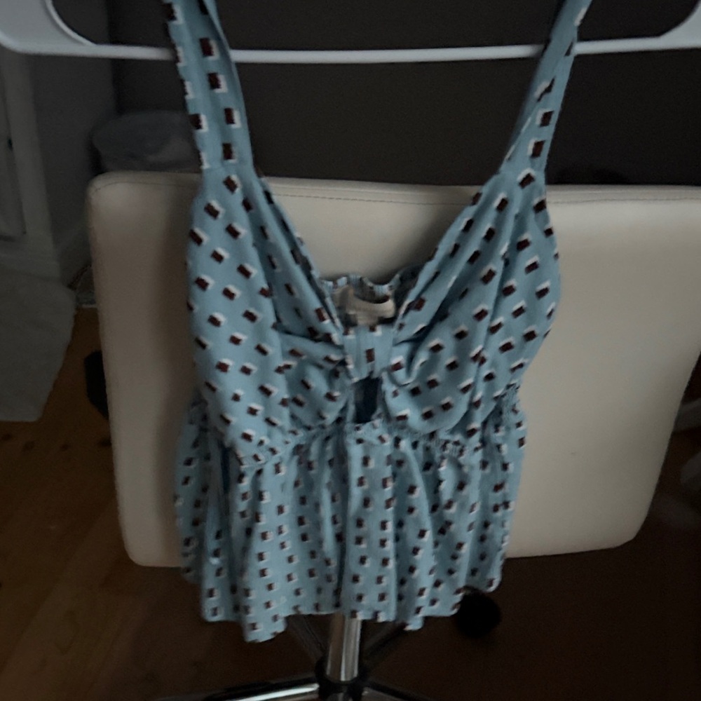 Blue Patterned Women's Top